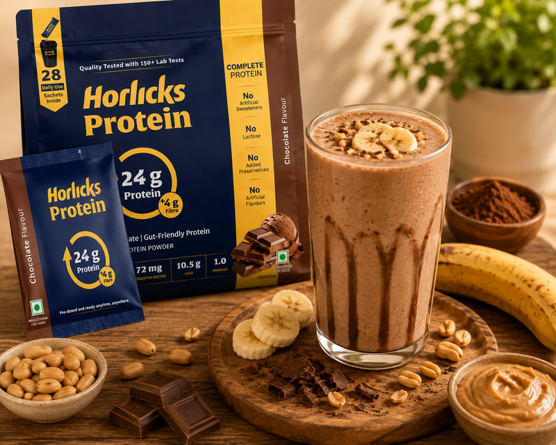 Chocolate Peanut Butter Banana Protein Shake