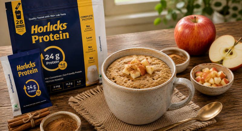 Warm Apple Cinnamon Protein Mug Cake Recipe