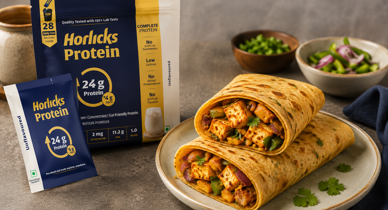 Tandoori Paneer Protein Wrap Recipe with Besan Cheela