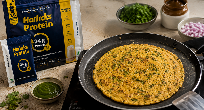 Soft and Crisp High Protein Besan Cheela Recipe