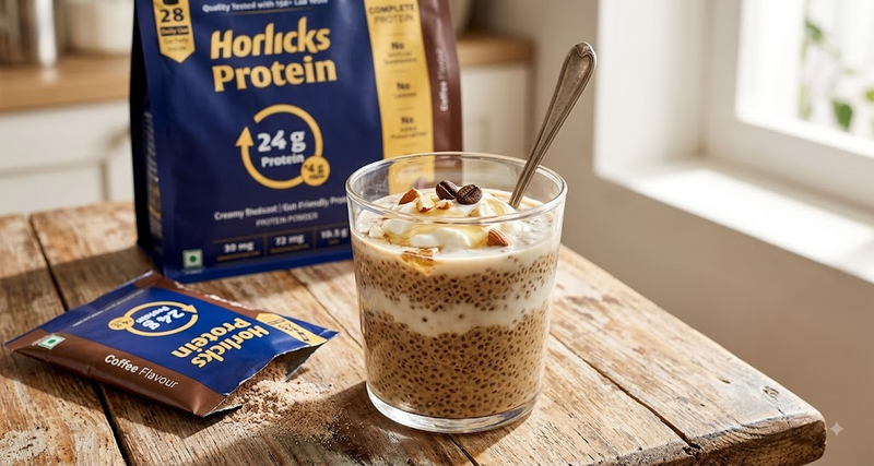 Creamy Coffee Chia Pudding Recipe with Protein