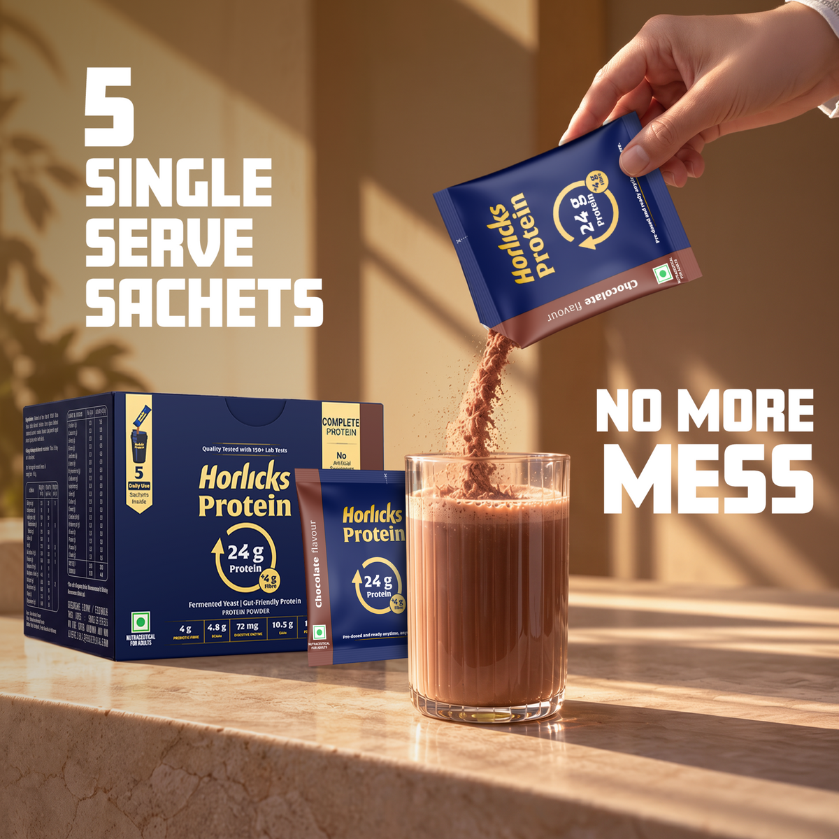 Horlicks Protein Powder Box of 5x3 | Chocolate Flavour