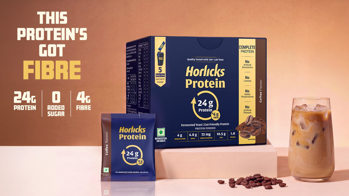 Horlicks Protein Powder Box of 5 Sachet | Coffee Flavour