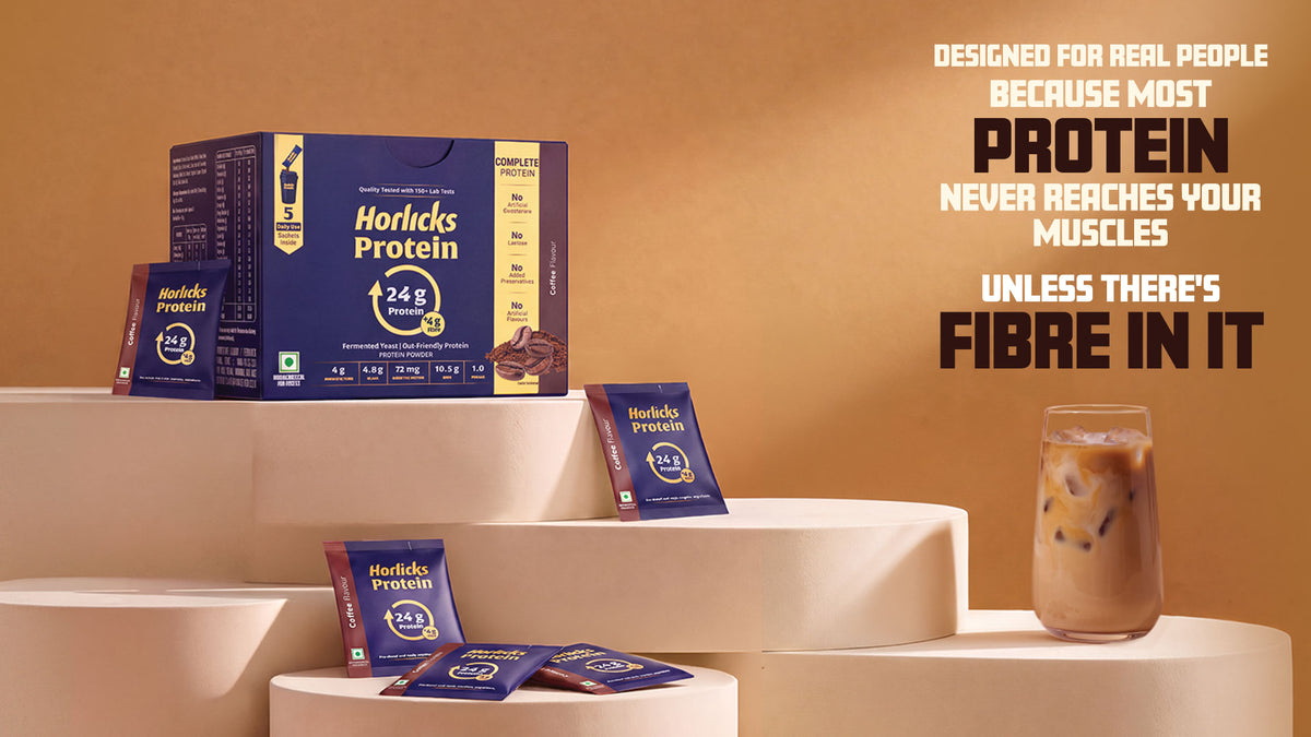 Horlicks Protein Powder Box of 5 Sachet | Coffee Flavour
