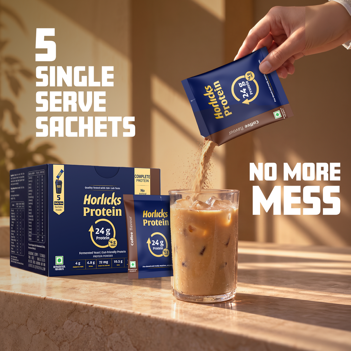 Horlicks Protein Powder Box of 5 X 2 | Coffee Flavour