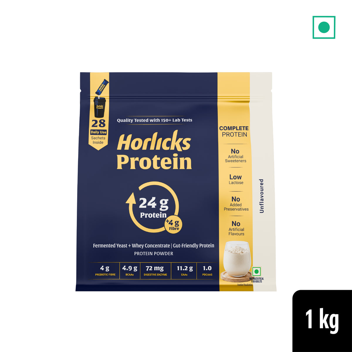 Horlicks Protein Powder 1kg with 28 sachets | Unflavoured