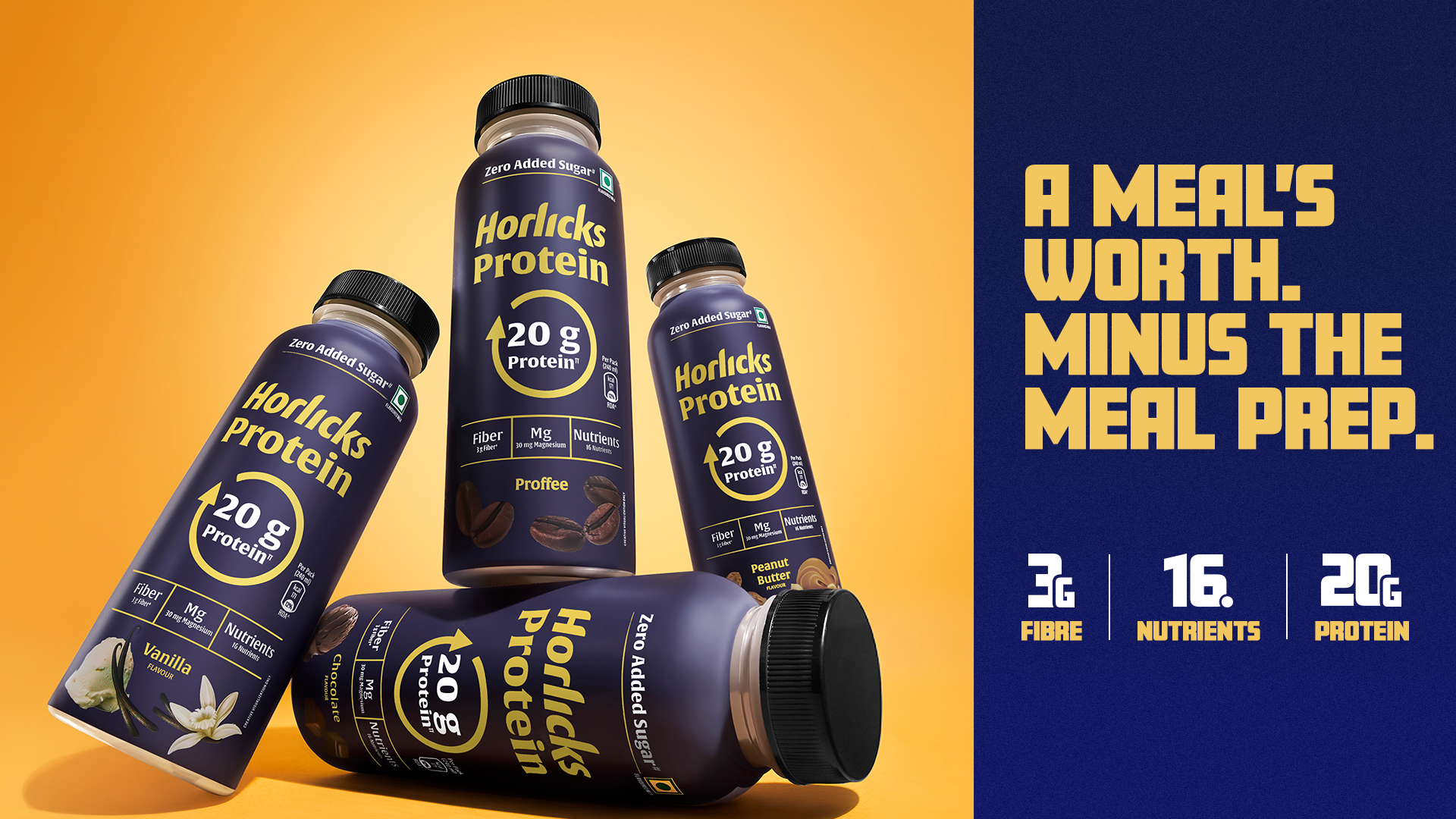 Horlicks Protein Milkshake - Box of 12 - 20g Protein - 4 Flavours