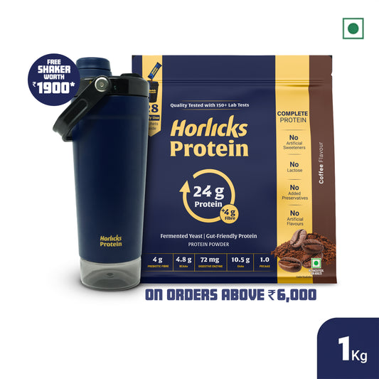 Horlicks Protein Powder 1kg with 28 sachets | Coffee Flavour