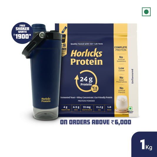 Horlicks Protein Powder 1kg with 28 sachets | Unflavoured