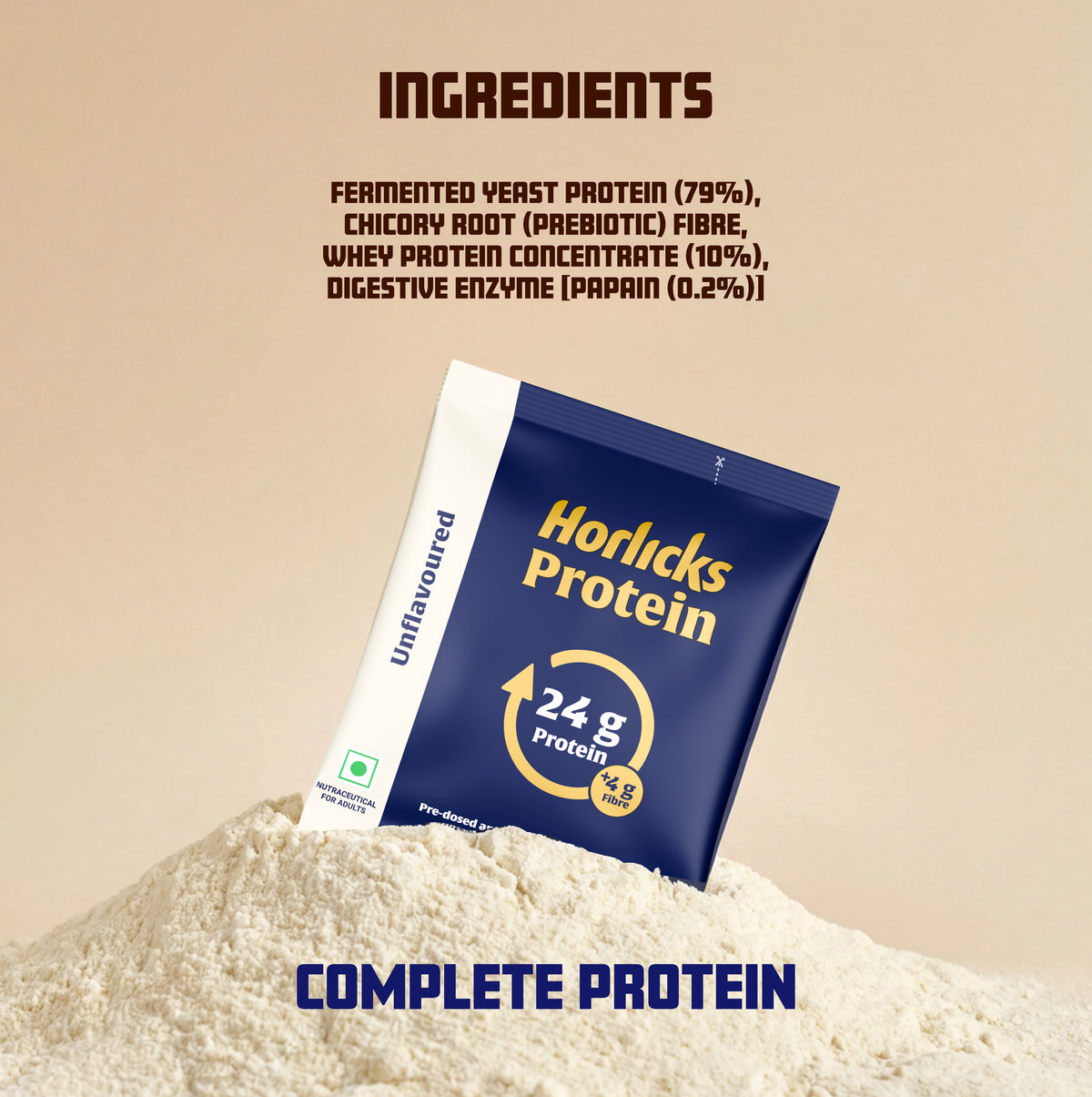 Horlicks Protein Powder 1kg with 28 sachets | Unflavoured